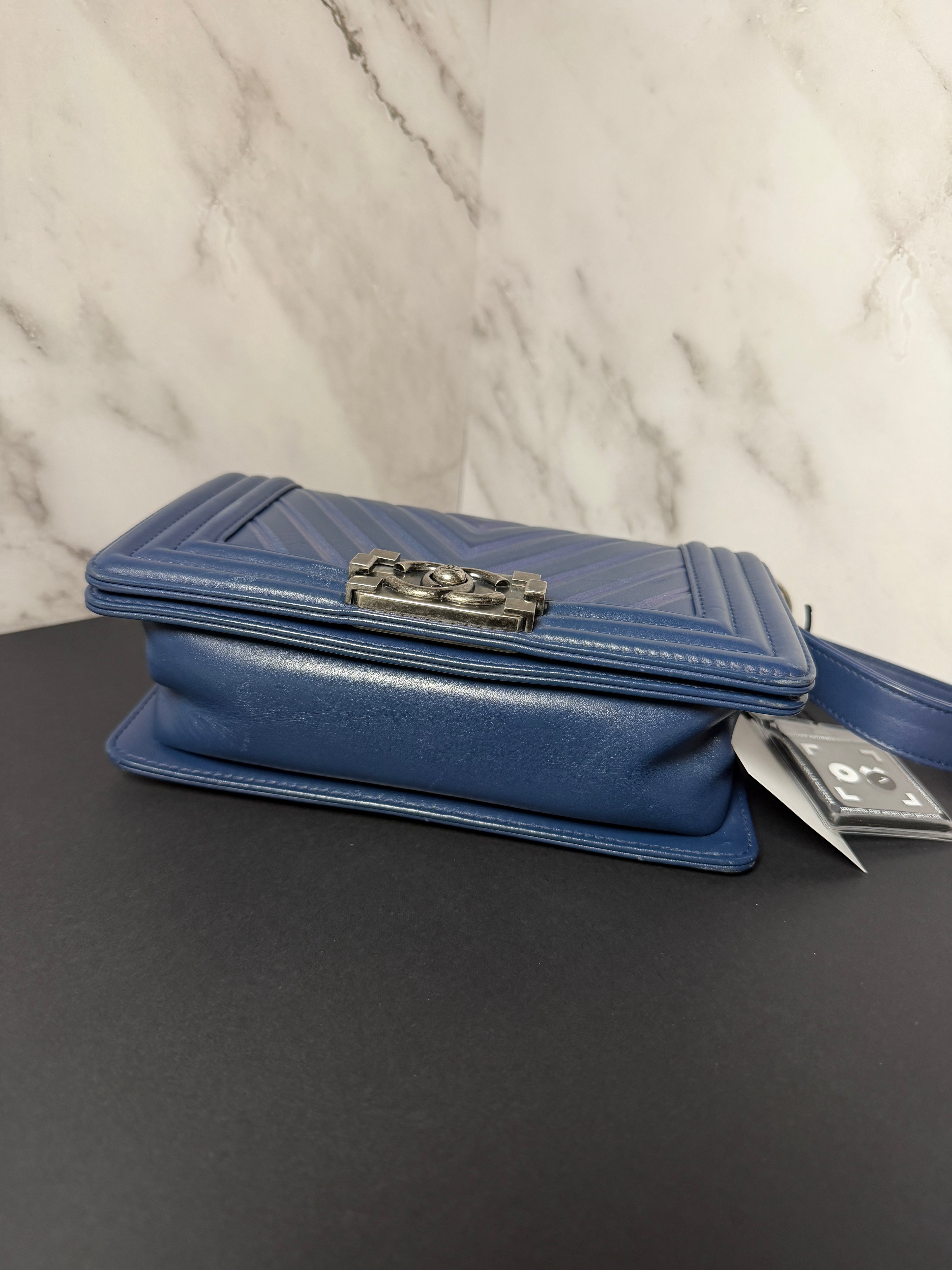 *RARE* Chanel Iridescent Chevron Small Boy Flap Bag - Karl Lagerfeld Collection