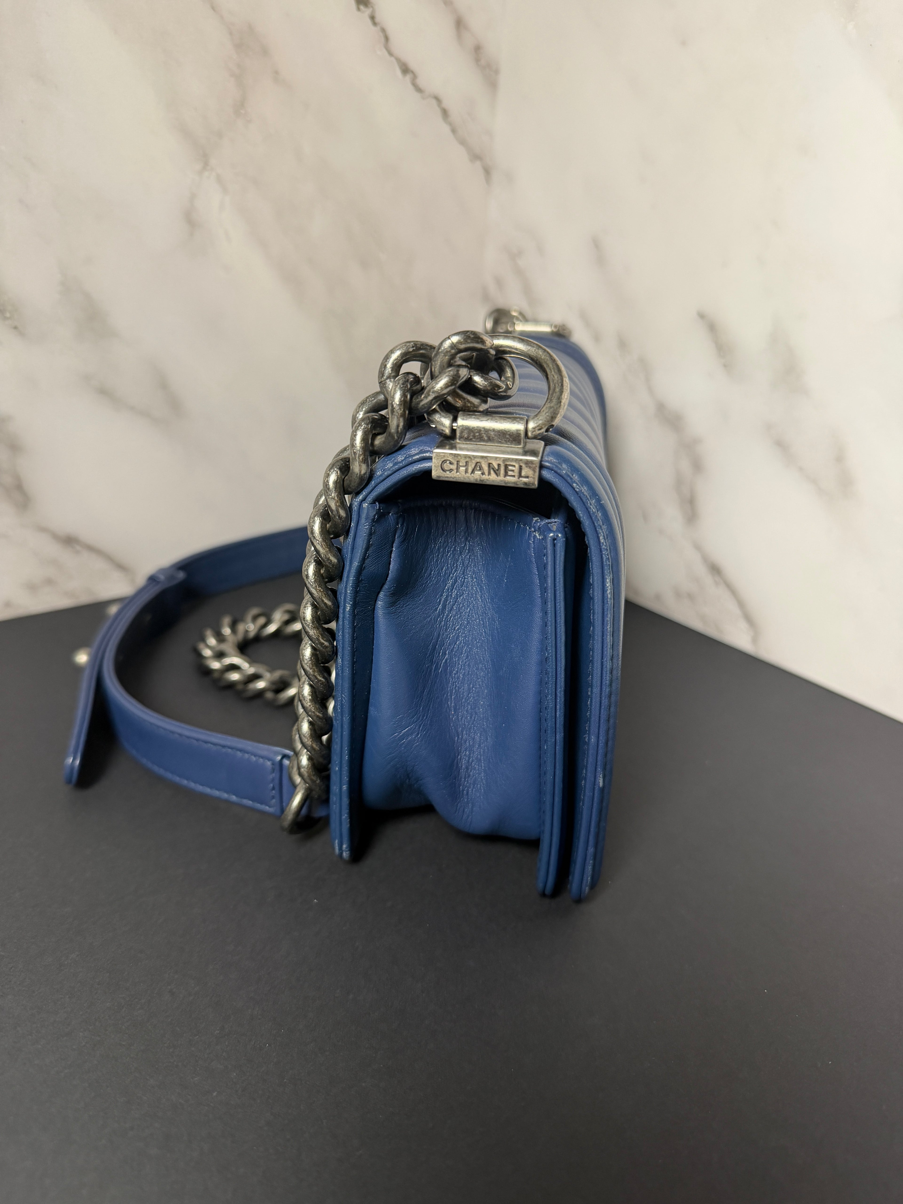 *RARE* Chanel Iridescent Chevron Small Boy Flap Bag - Karl Lagerfeld Collection