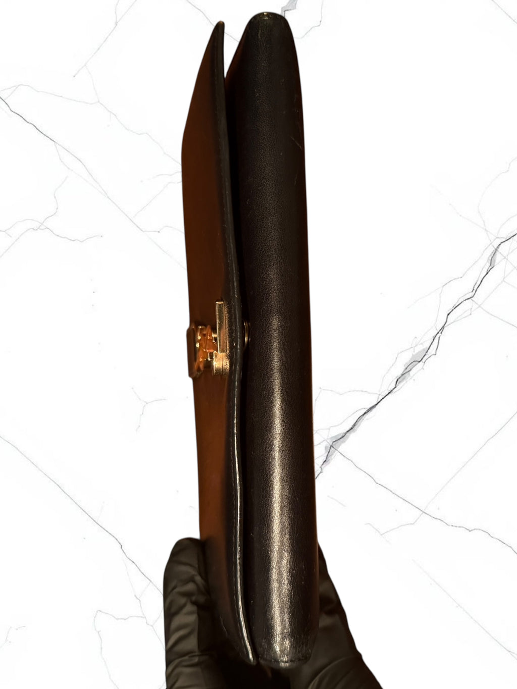 Authentic | YSL | Pre-Owned | Excellent Condition | Black Leather Long Wallet | COA Included