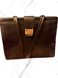 Authentic | Pre-Owned | Excellent Condition | Vintage Salvatore Ferragamo Vara Black Crocodile embossed leather tote bag | COA Included
