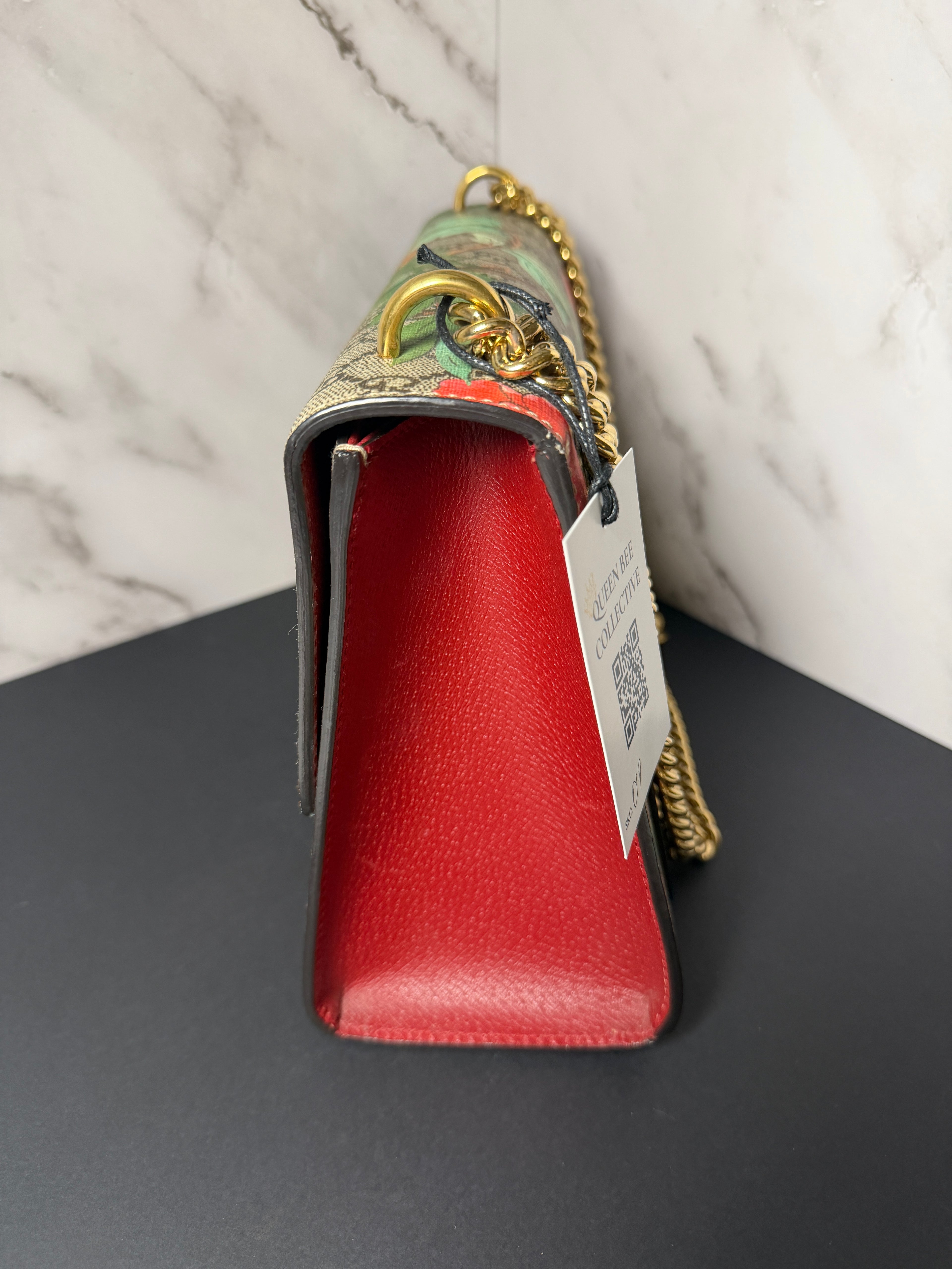Gucci GG logo Supreme Tian Padlock Shoulder Bag - Large