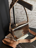 Off-White Rose Gold Binder Clip Flap Bag