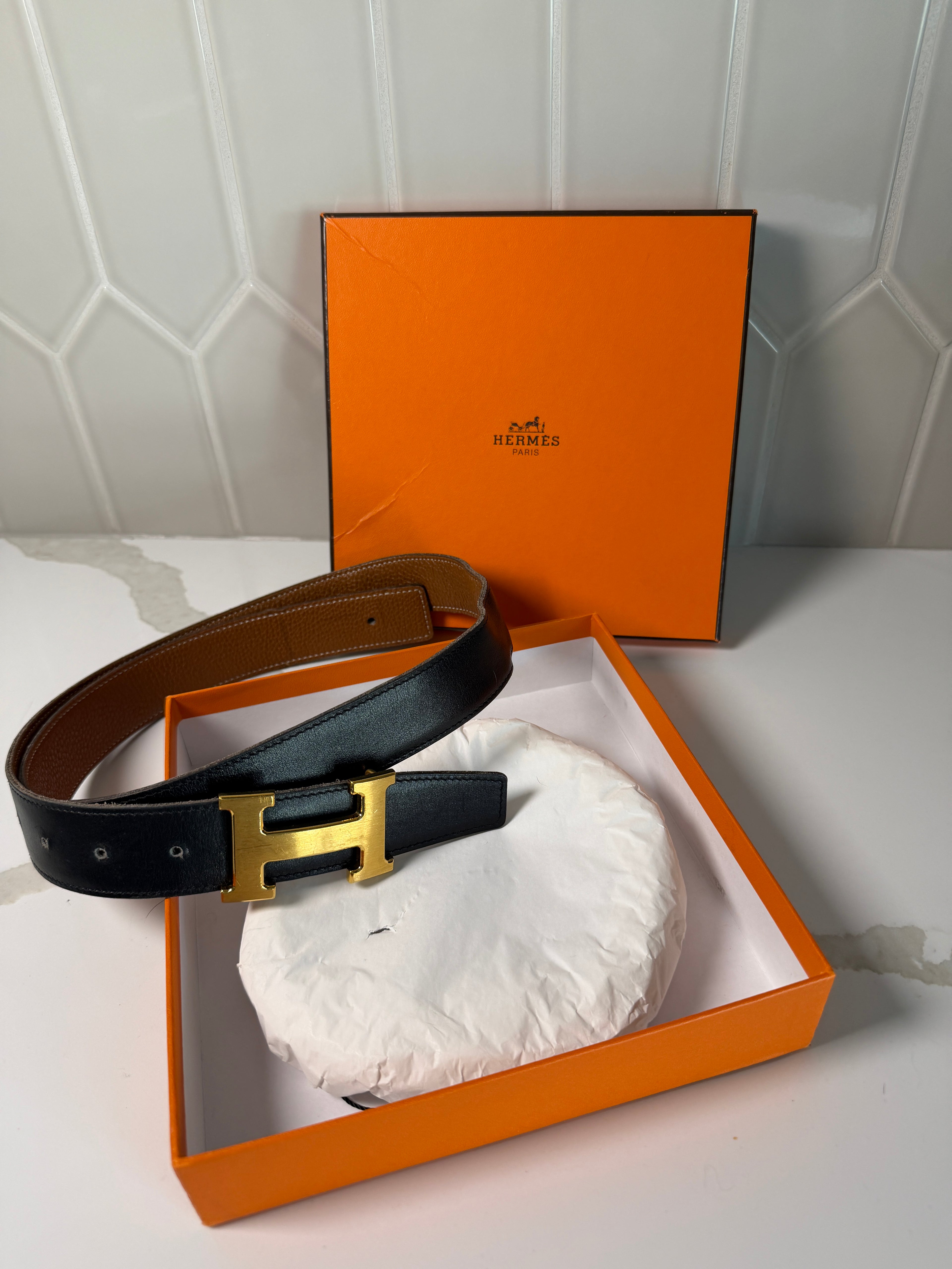 Hermes Reversible Leather Belt