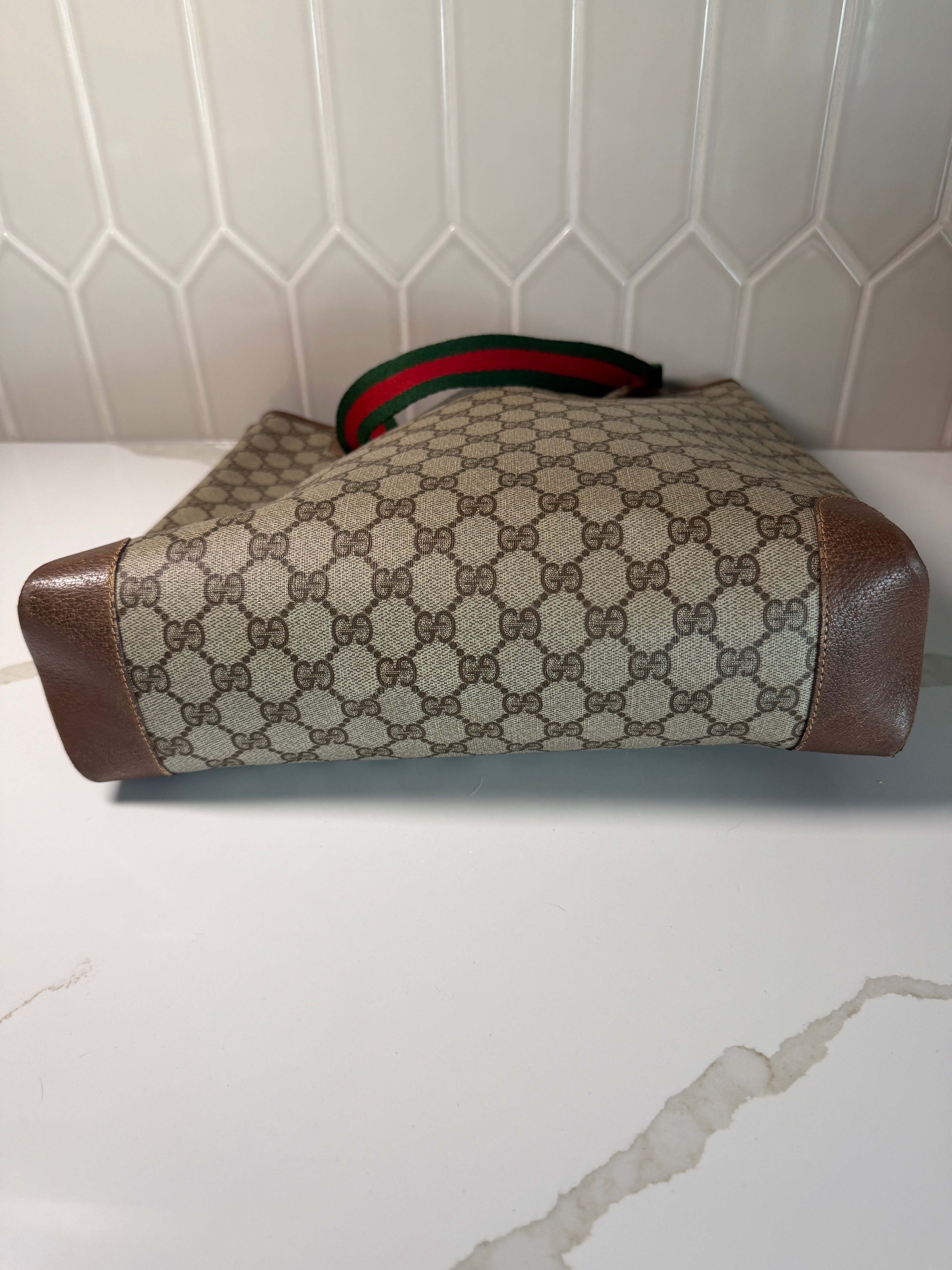 Vintage Gucci GG Supreme Sherry Line Tote Bag