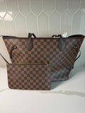 Louis Vuitton Damier Ebene Neverfull MM with matching Pochette