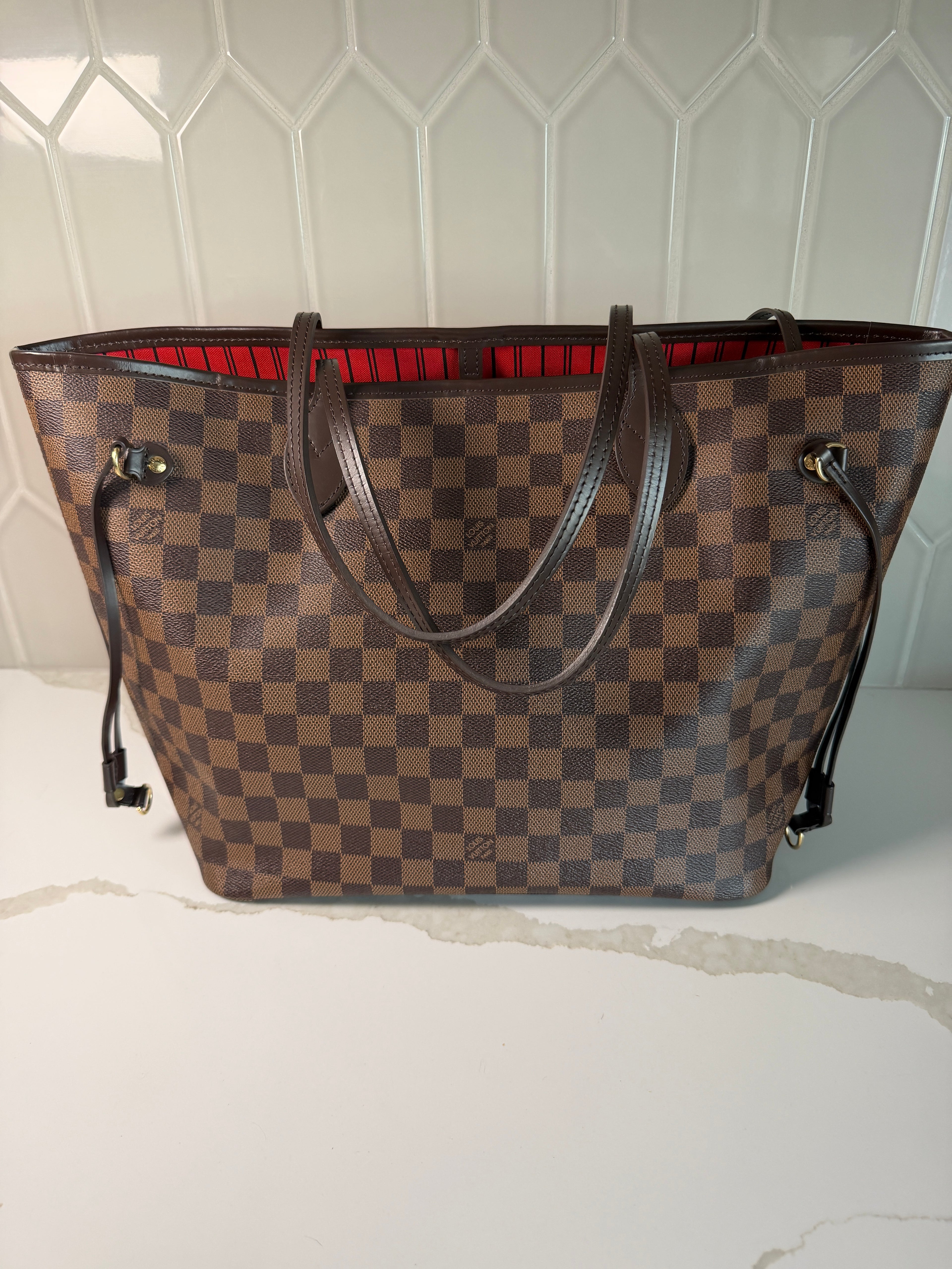Louis Vuitton Damier Ebene Neverfull MM with matching Pochette