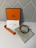 Hermès Swift Leather Rivale Mini Bracelet in Etoupe with Gold Hardware