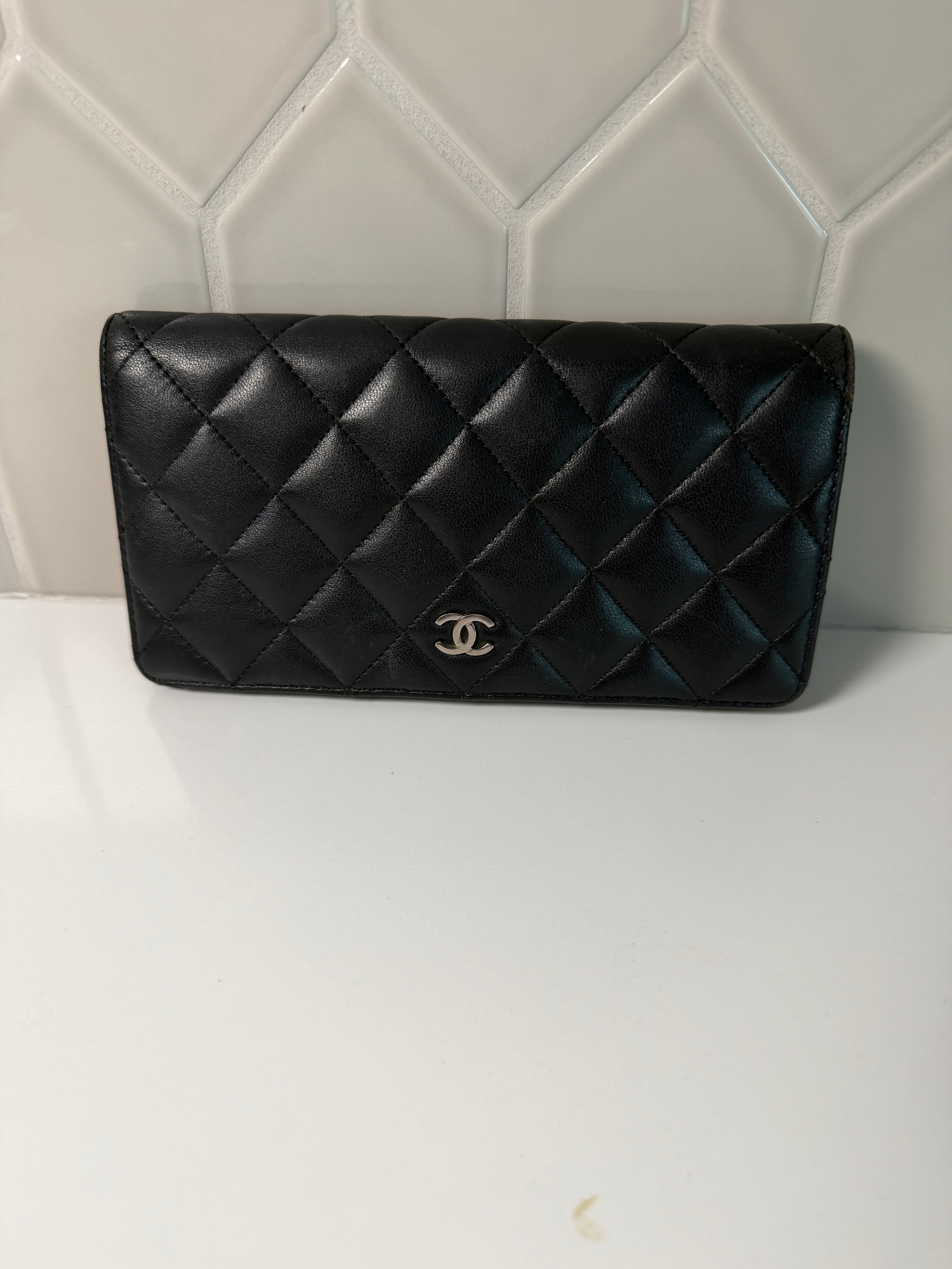 Chanel Black Lambskin Bifold Wallet