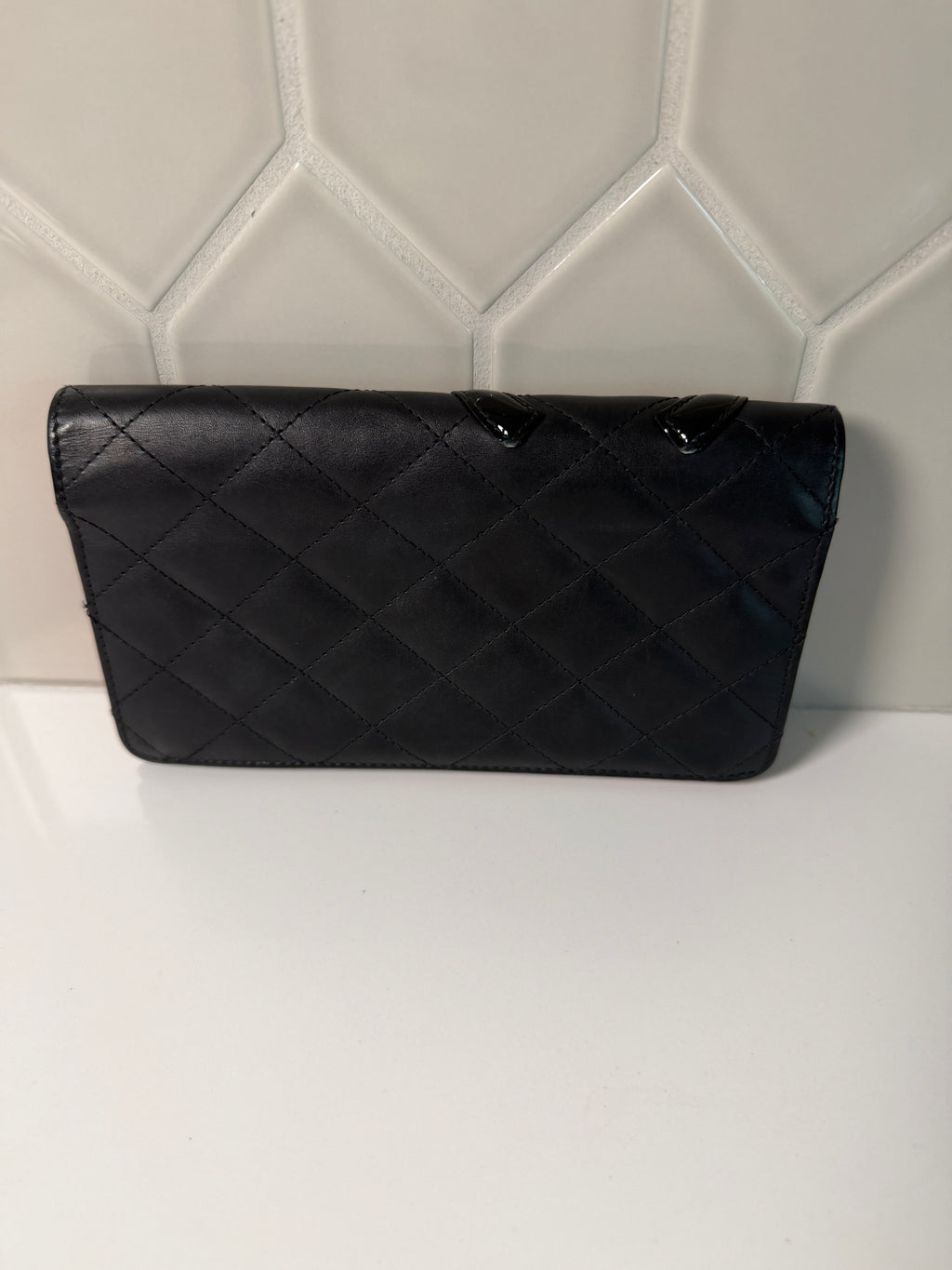 Chanel Black Cowhide Leather Cambon Long Wallet