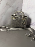 Christian Dior Satin Crystal Cannage Mini Lady Dior