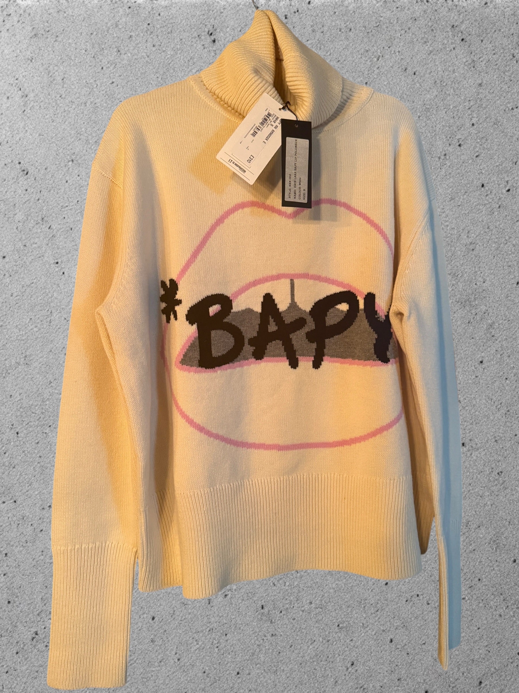 New with Tags - Bape Bapy X Markus Lupfer Turtleneck Sweater - Lip Design. Size small, fits oversized