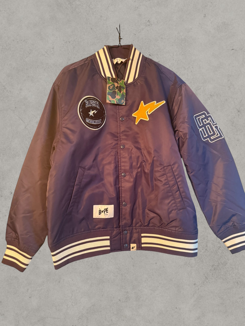 A Bathing Ape | Bape X Stadium Goods Varsity Mens Jacket | Navy | Medium