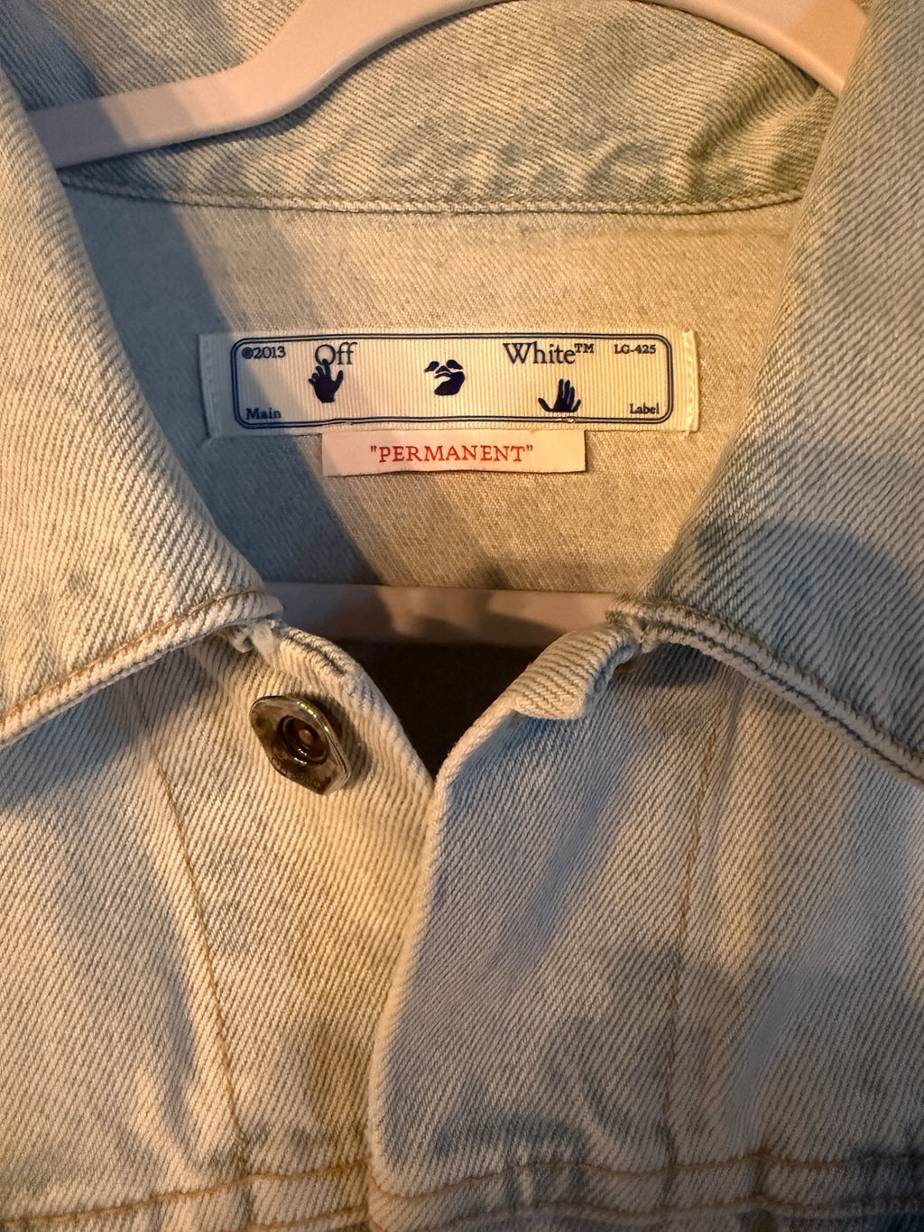 Off White Diag Tab Slim Denim Jacket | Medium | New with Tags