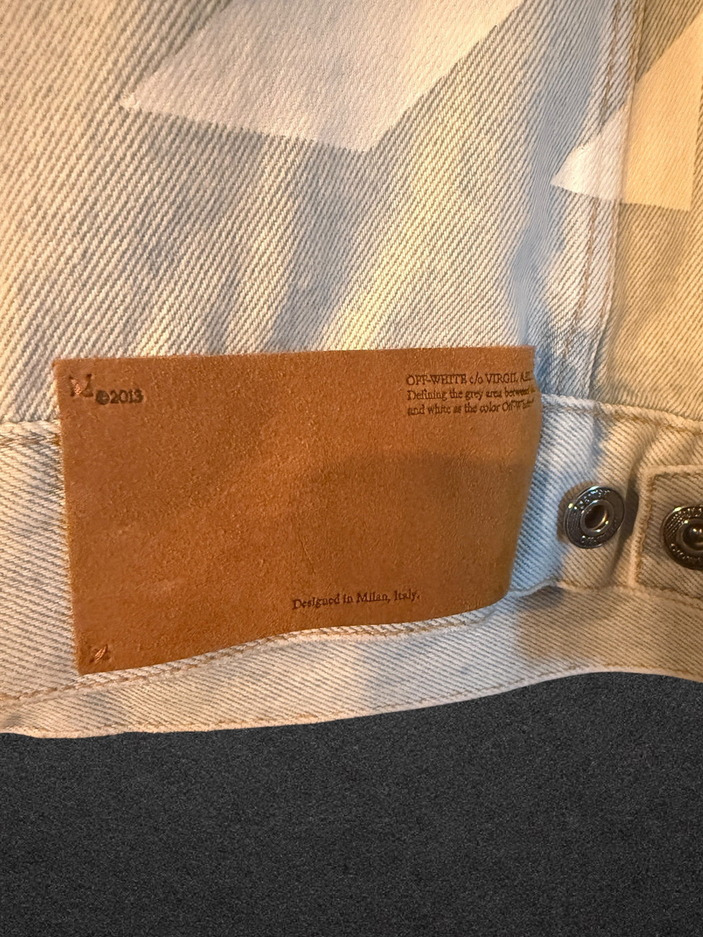 Off White Diag Tab Slim Denim Jacket | Medium | New with Tags