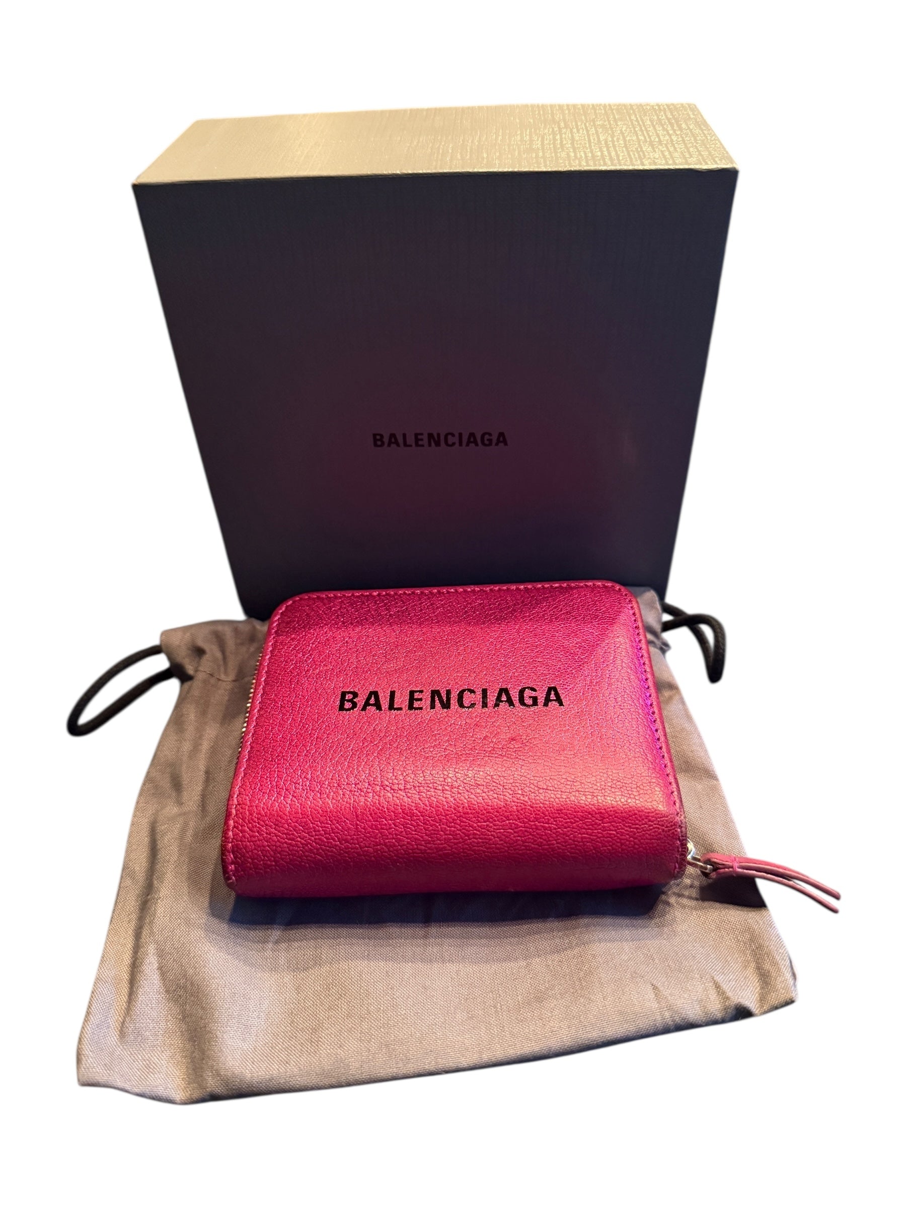 *Rare* Balenciaga Metallic Pink Zip Around Wallet