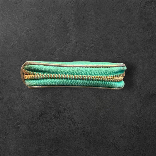 *Rare* Chloe GREEN pebbled Leather Marcie Zippy Long Wallet