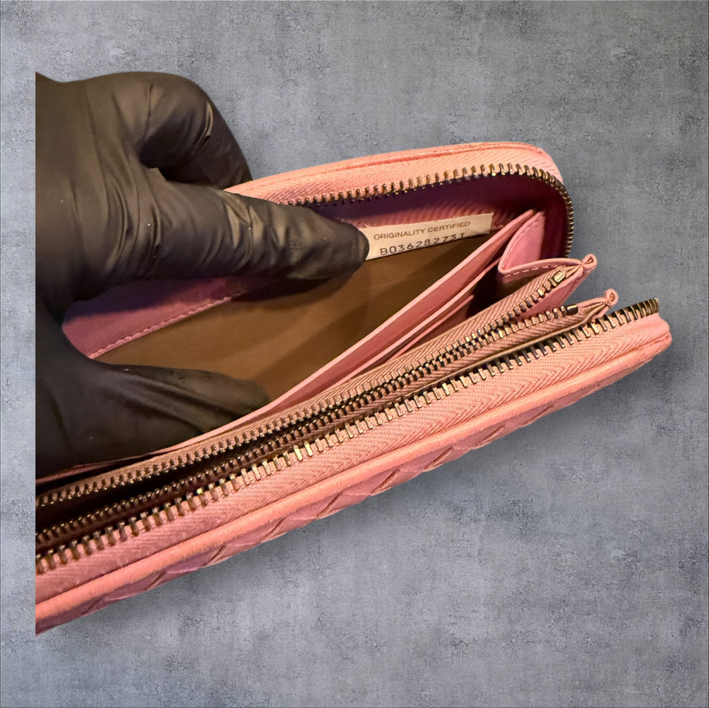 Bottega Veneta Intrecciato Long Zip-Around Wallet - Woven Leather with Stingray Panel