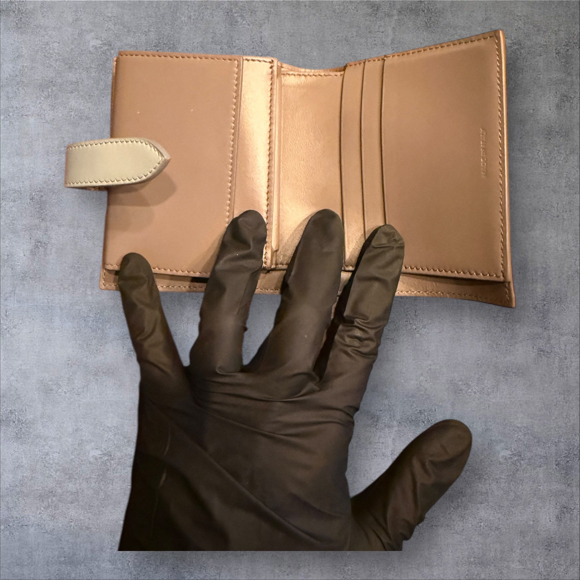 Celine Leather Two Tone Compact Wallet - Hedi Slimane Collection
