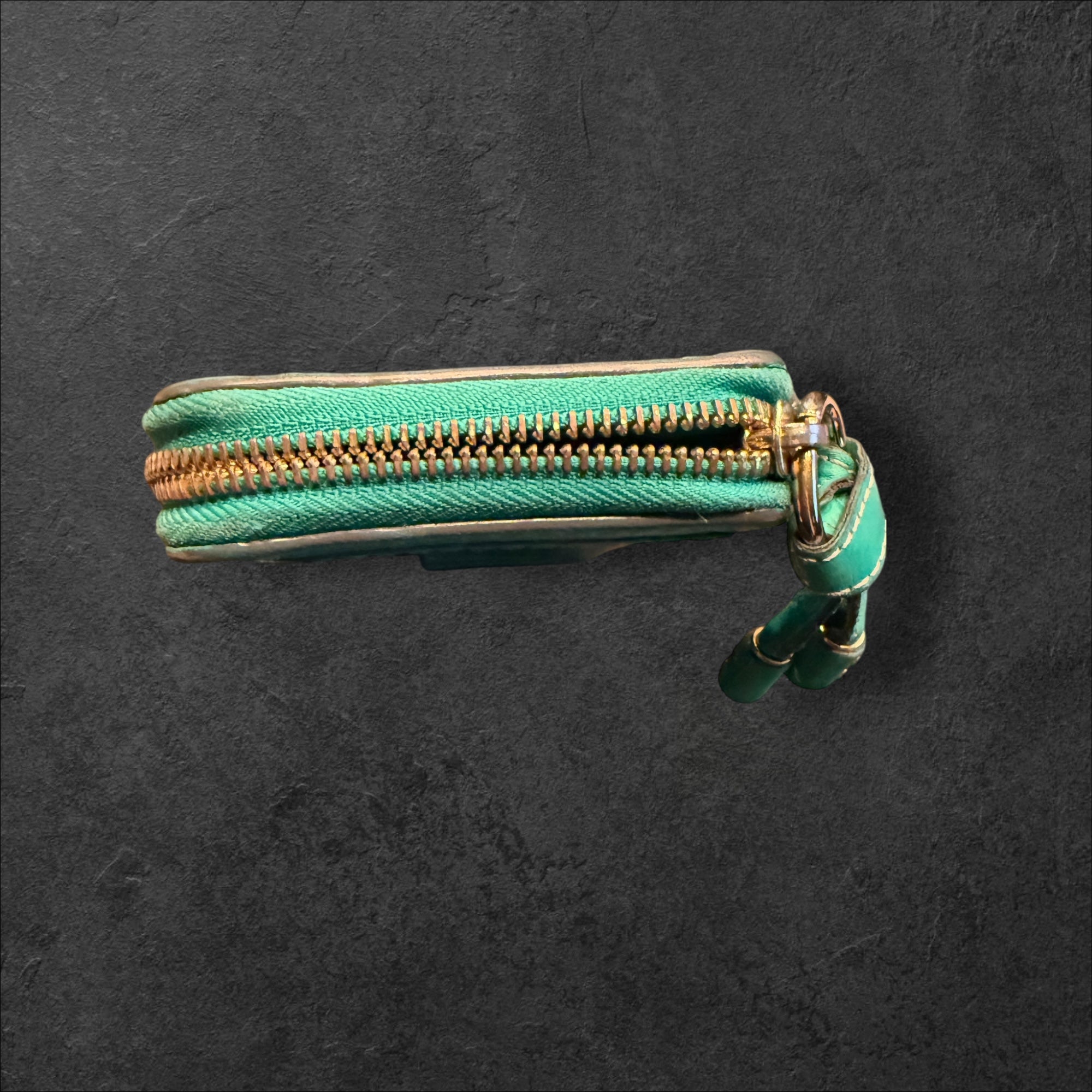 *Rare* Chloe GREEN pebbled Leather Marcie Zippy Long Wallet