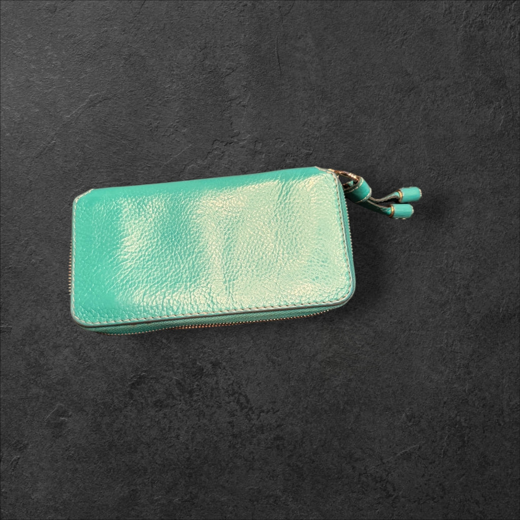 *Rare* Chloe GREEN pebbled Leather Marcie Zippy Long Wallet