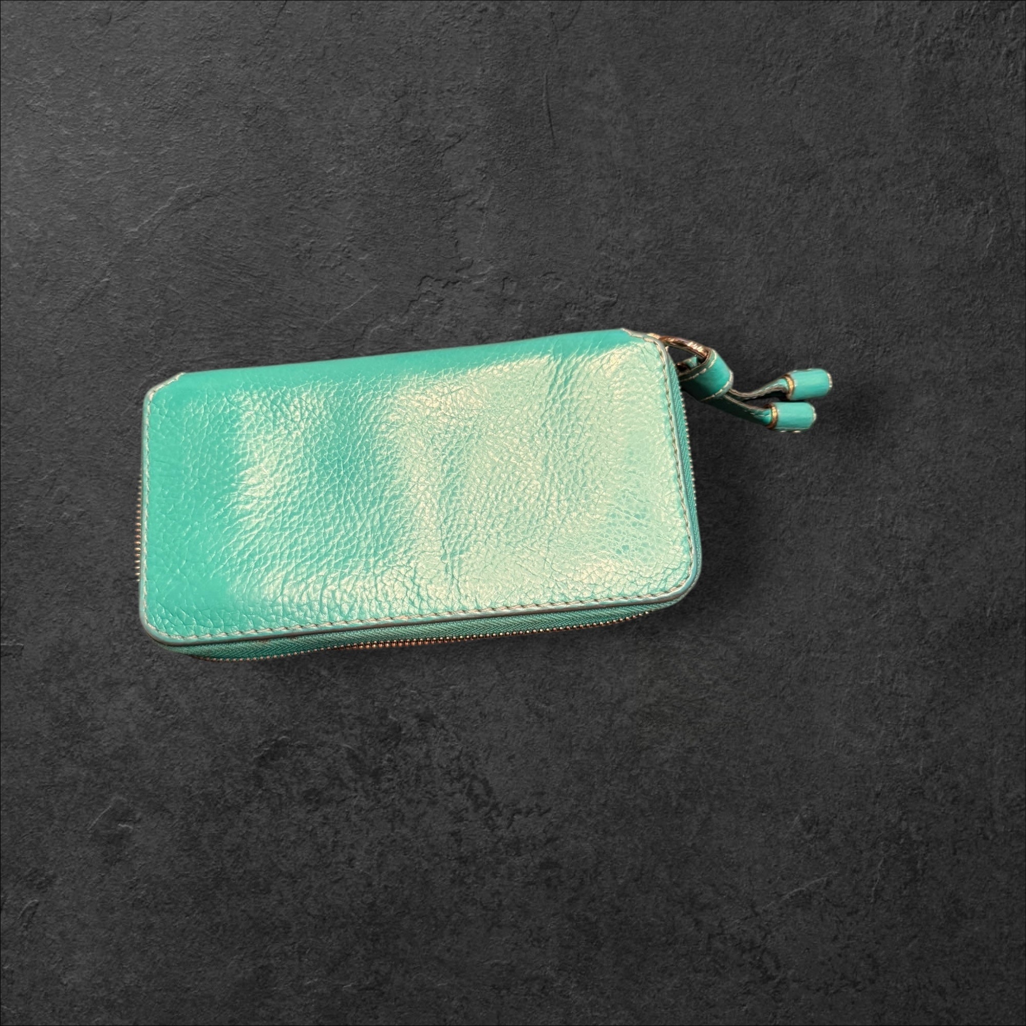 *Rare* Chloe GREEN pebbled Leather Marcie Zippy Long Wallet