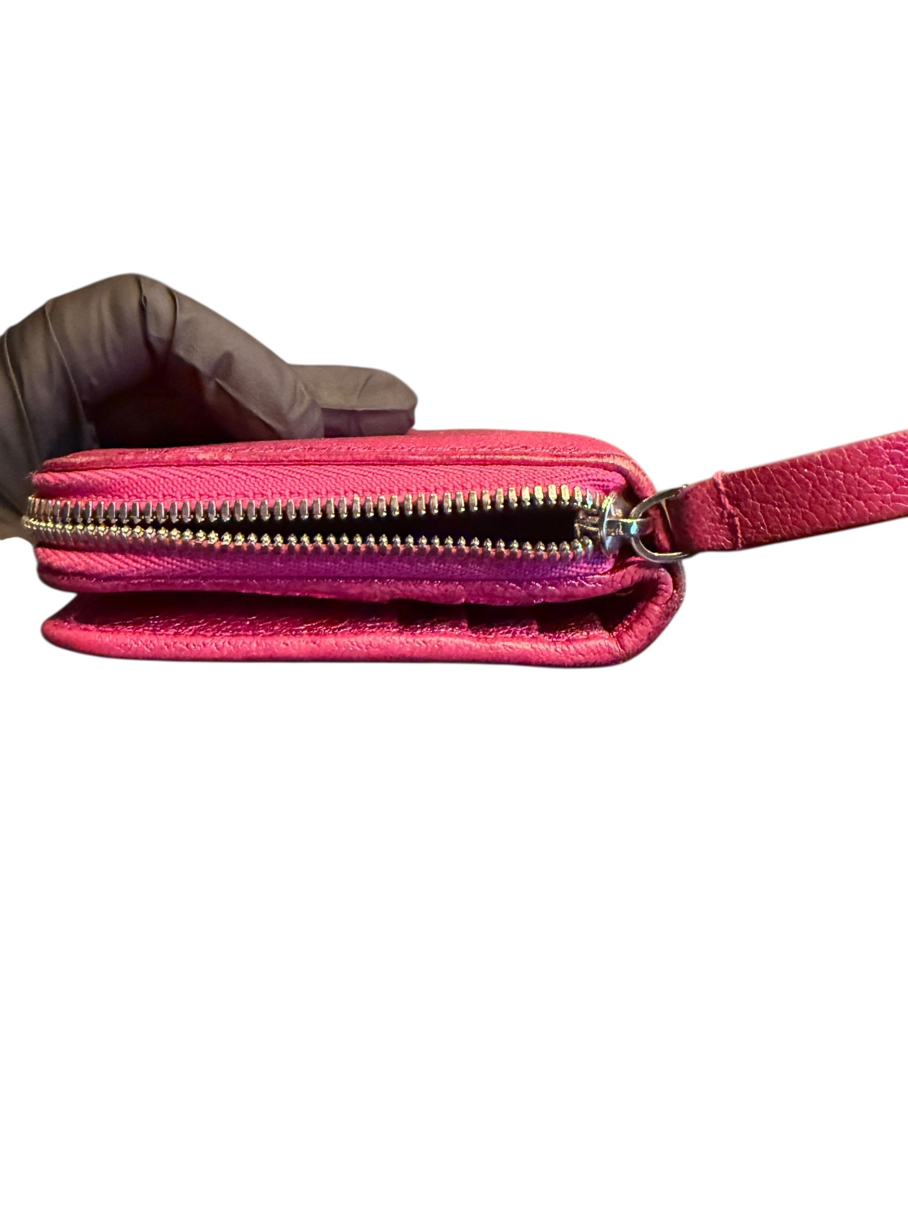 *Rare* Balenciaga Metallic Pink Zip Around Wallet